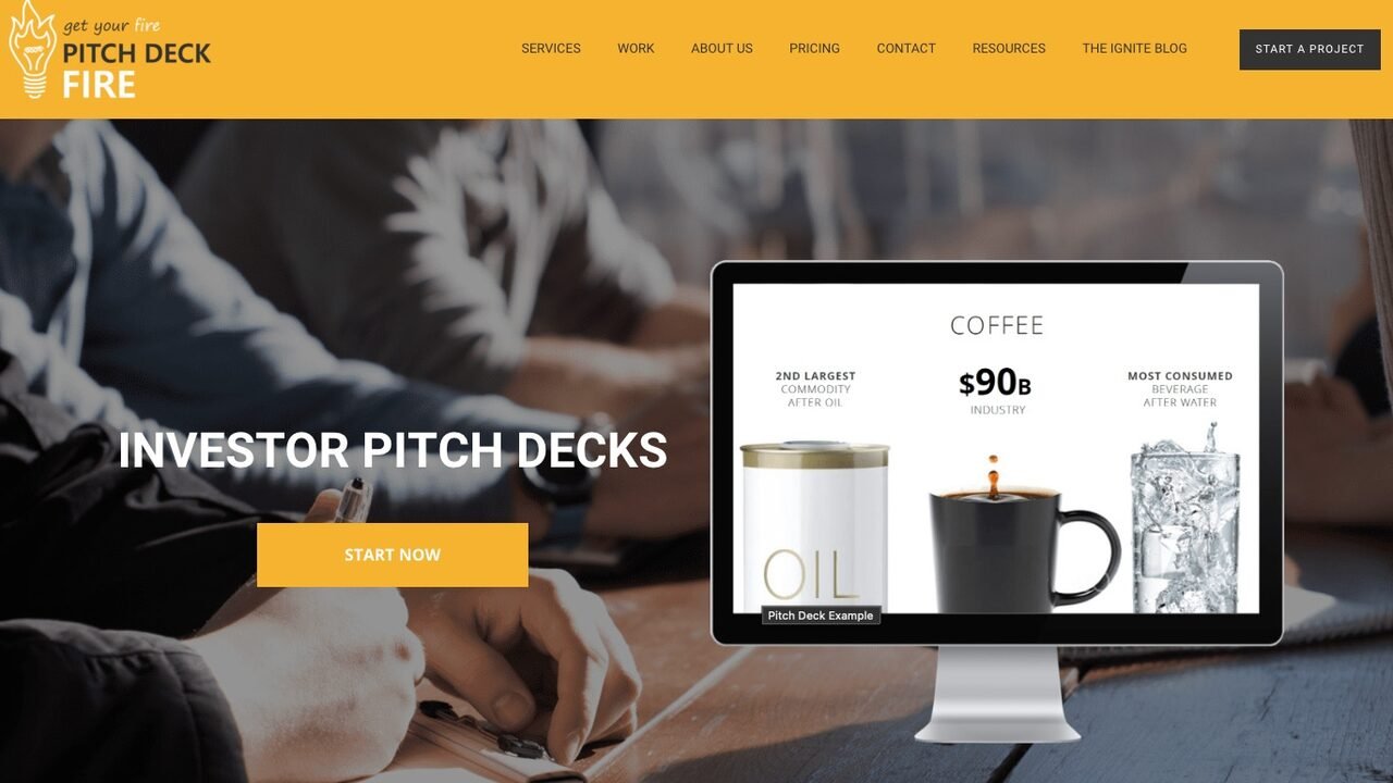 Pitch Deck Fire website screenshot