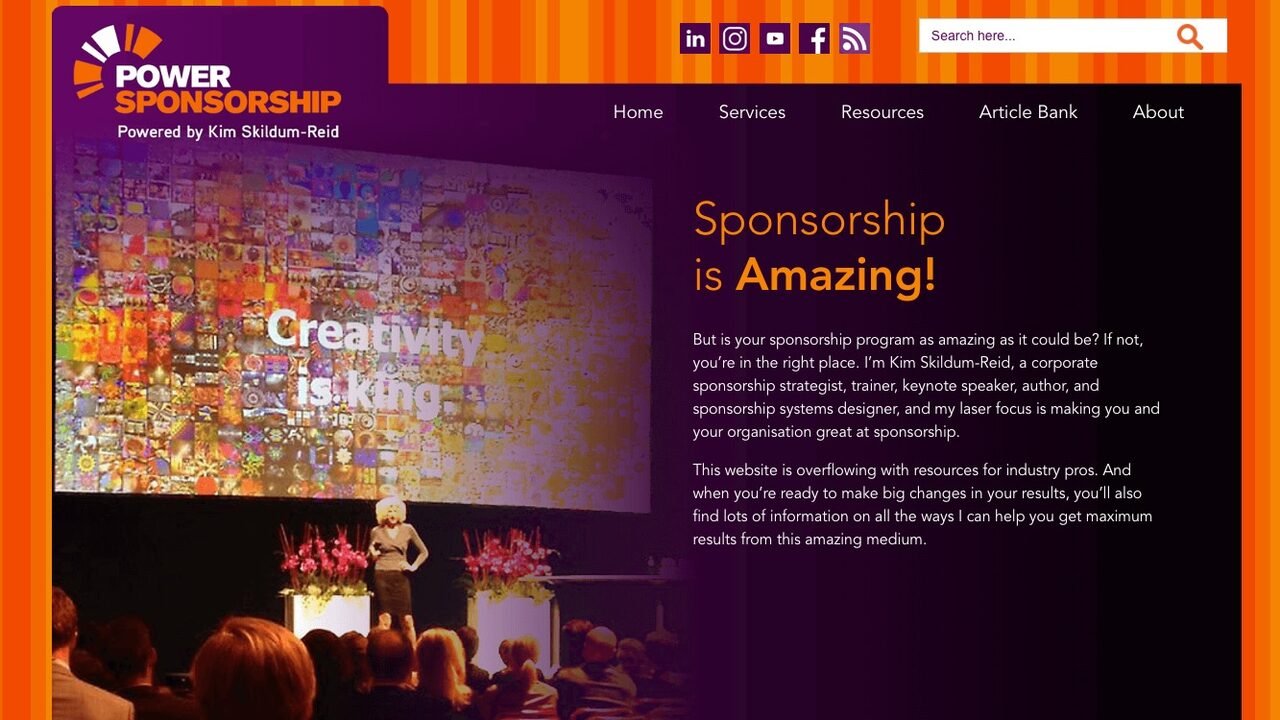 Power Sponsorship website screenshot