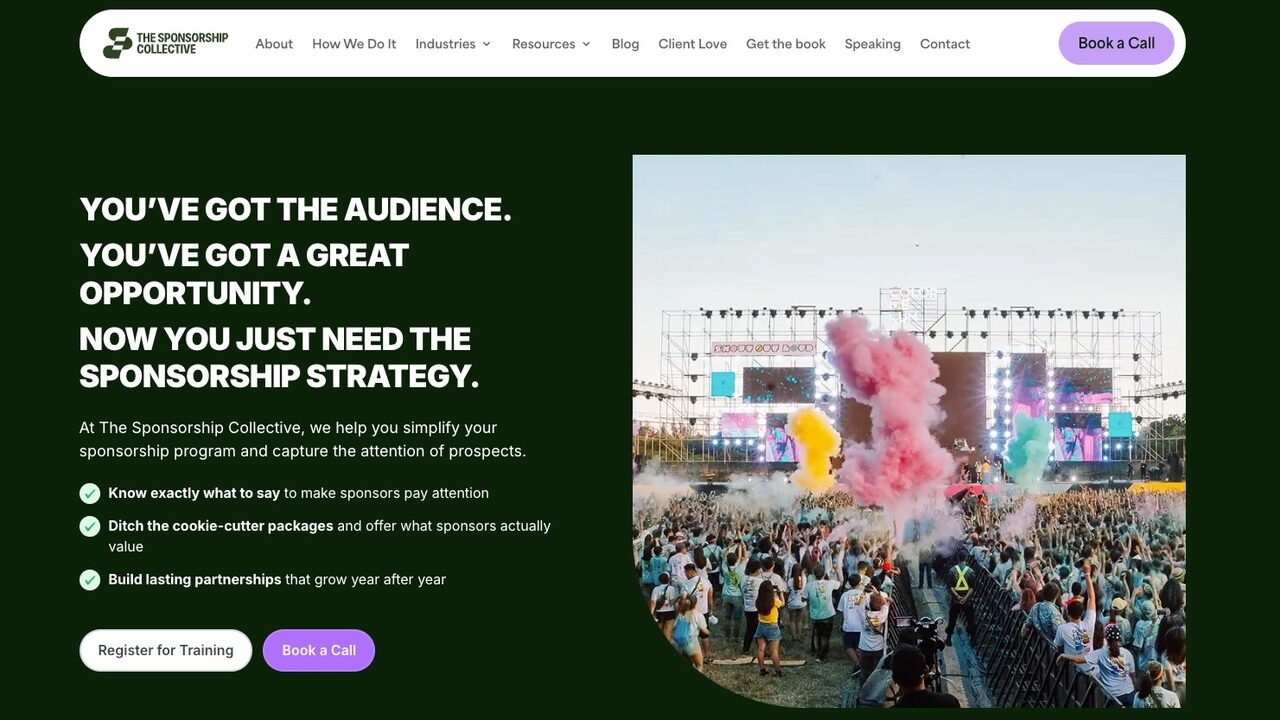 The Sponsorship Collective website screenshot