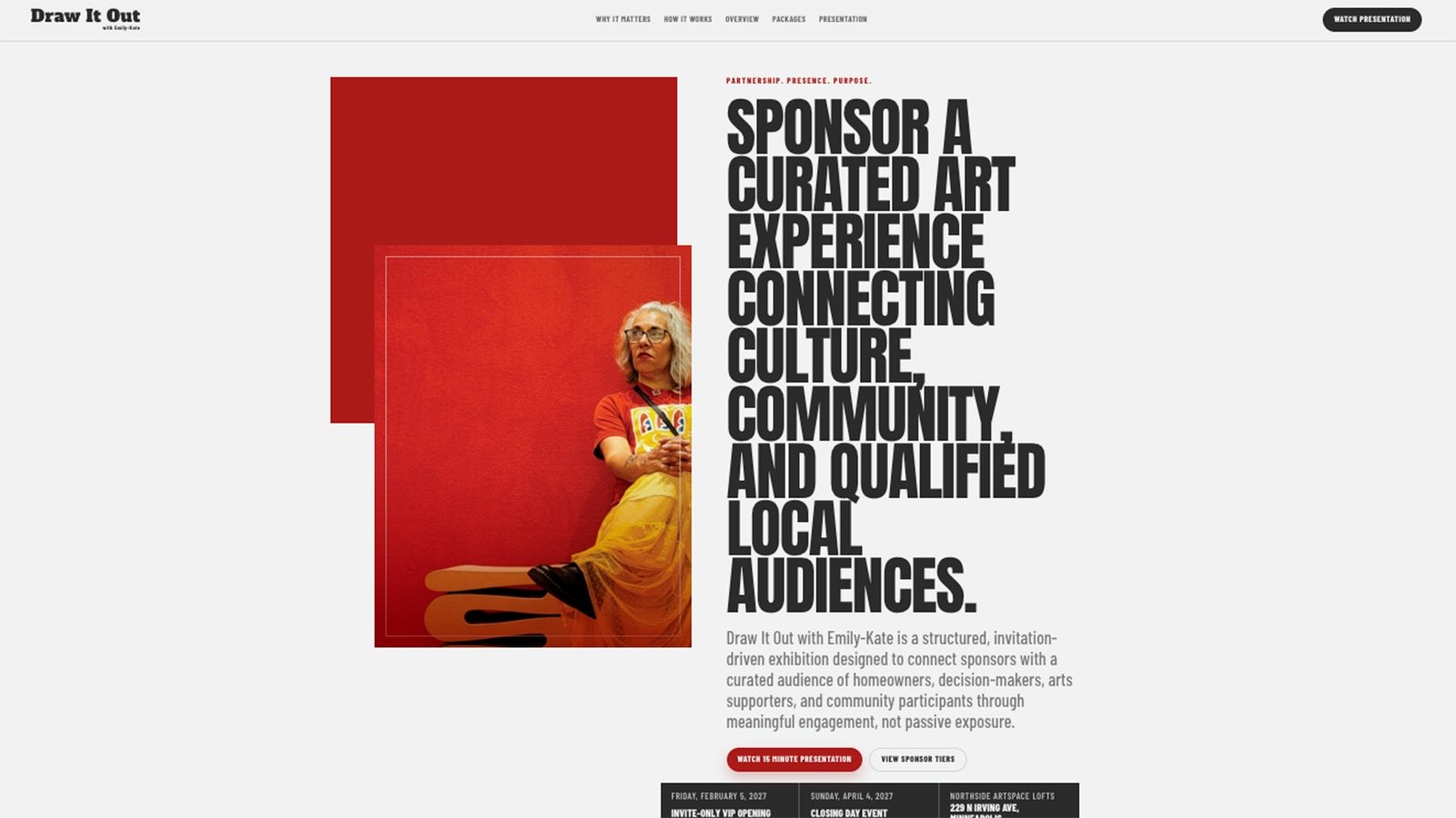 Draw It Out With Emily-Kate — sponsorship proposal site live sample